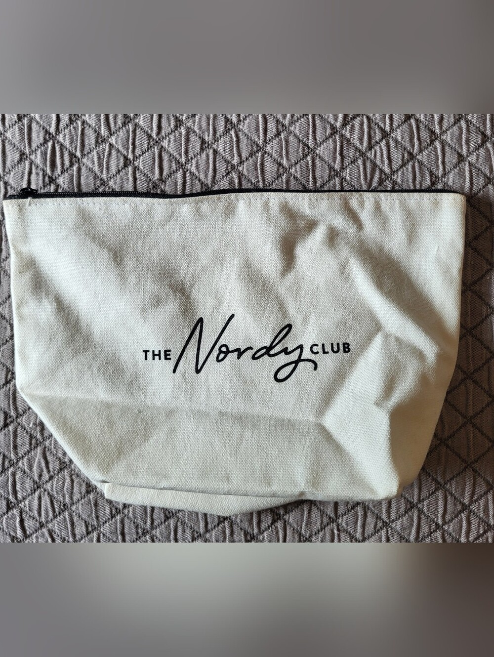 The Nordy Club Canvas Pouch - White with Black Logo NWOT
